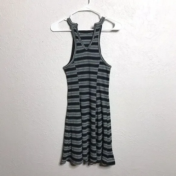 Hollister Womens Striped Ribbed Tank Top Halter Skater Fit & Flare Dress Small - Picture 5 of 12